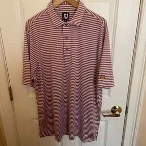 FootJoy FJ Mens Golf Polo Size XL Striped Performance Stretch Athletic Preppy